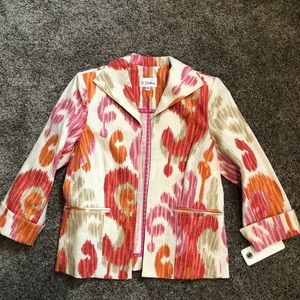 NWT 3 Sisters Abstract Linen/Rayon Jacket size Small